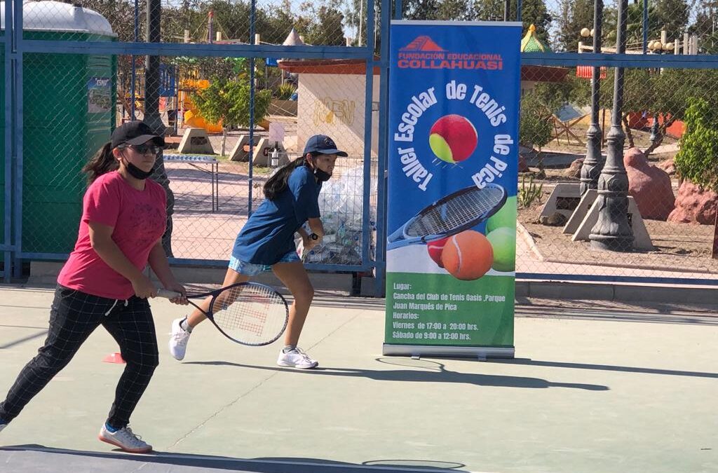Clínica deportiva de tenis en Pica busca incentivar habilidades en estudiantes